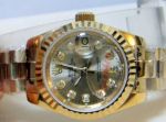 Rolex All Gold / Gold Face Ladies Datejust Replica Watch 26mm